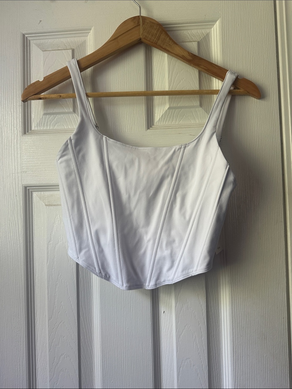 ReoRia White Corset-Style Crop Camisole